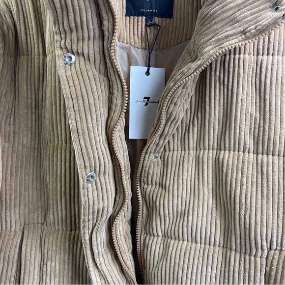 7 for all mankind corduroy puffer brown jacket winter brown - Picture 7 of 11